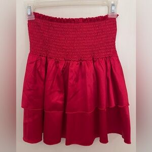 Red Ruffle Mini Skirt XS 2